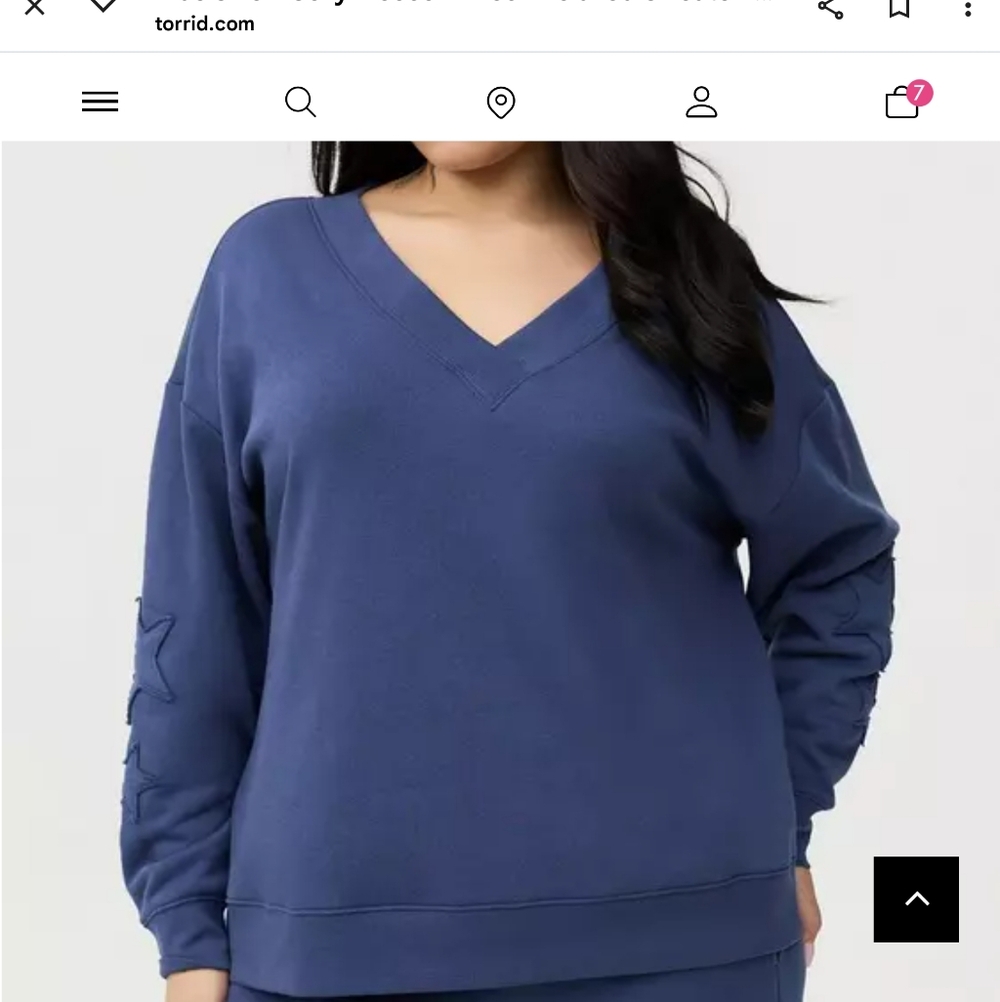 Torrid Sweat Shirt with Star Embroidery